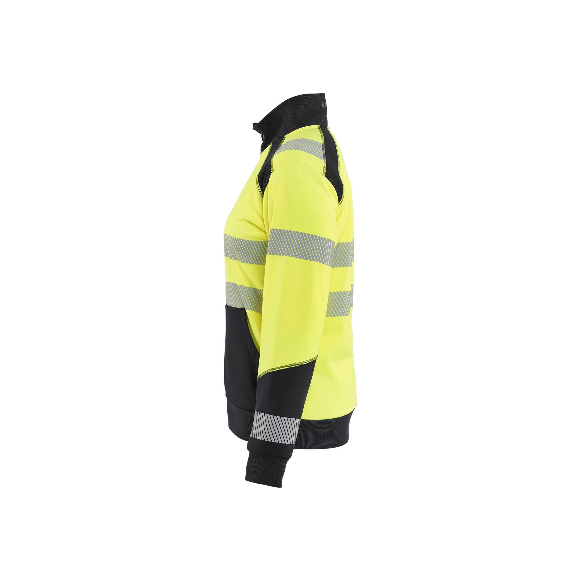 BLAKLADER 35082528 Hi Vis Reflective Half-zip Work Sweatshirt WOMEN - Brushed Inside